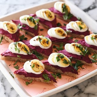 Beet Hummus + Egg Platter